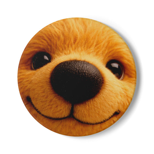 Teddy on Tour Close Up Scruffy Teddy Ceramic Coaster