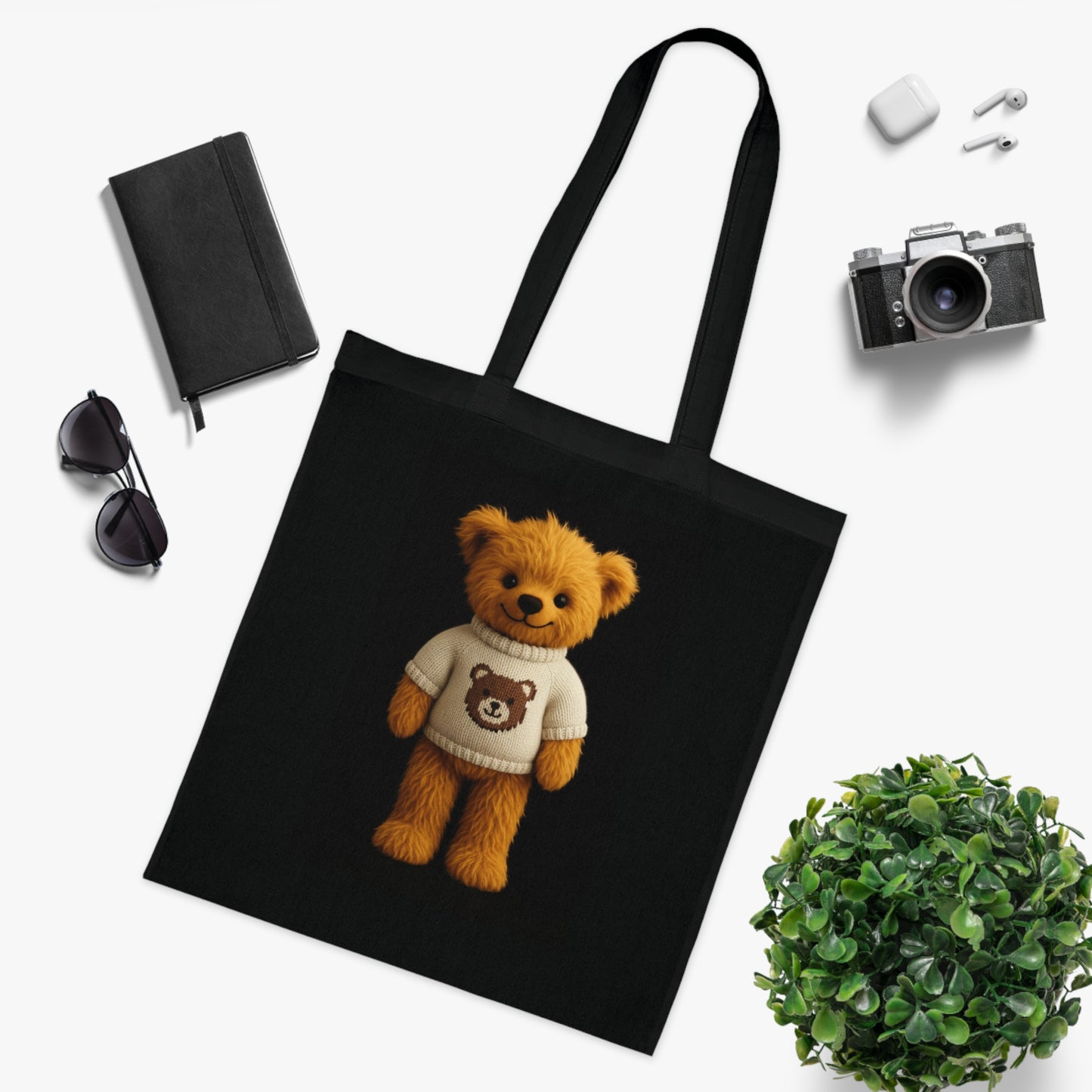 Teddy On Tour Cotton Tote Bag