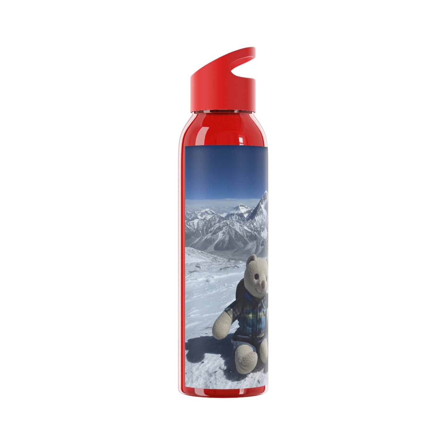 Teddy on Tour TB and Pippa Climb Everest Sky Water Bottle