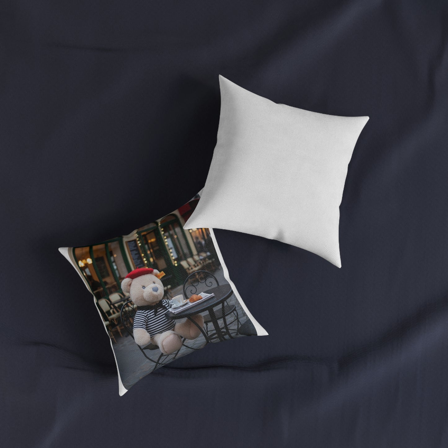 Teddy on Tour Gilbert in Paris Square Pillow