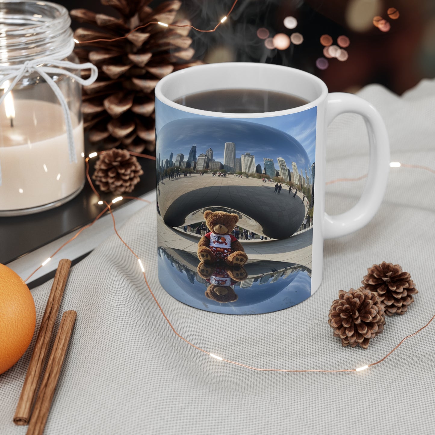Teddy On Tour – Jake in Chicago Ceramic Coffee Cup