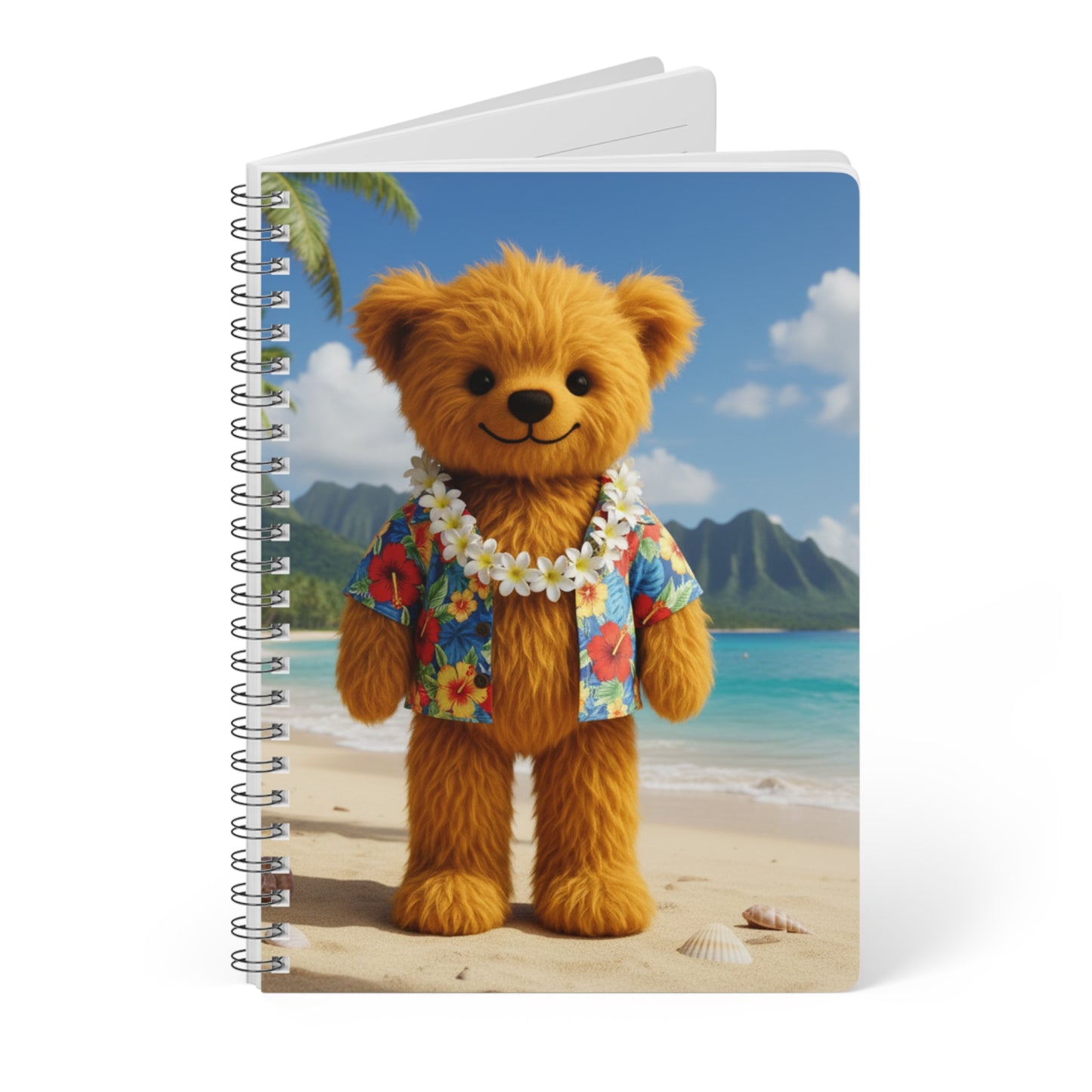 Teddy On tour stationery Hawaii teddy Softcover Notebook A5
