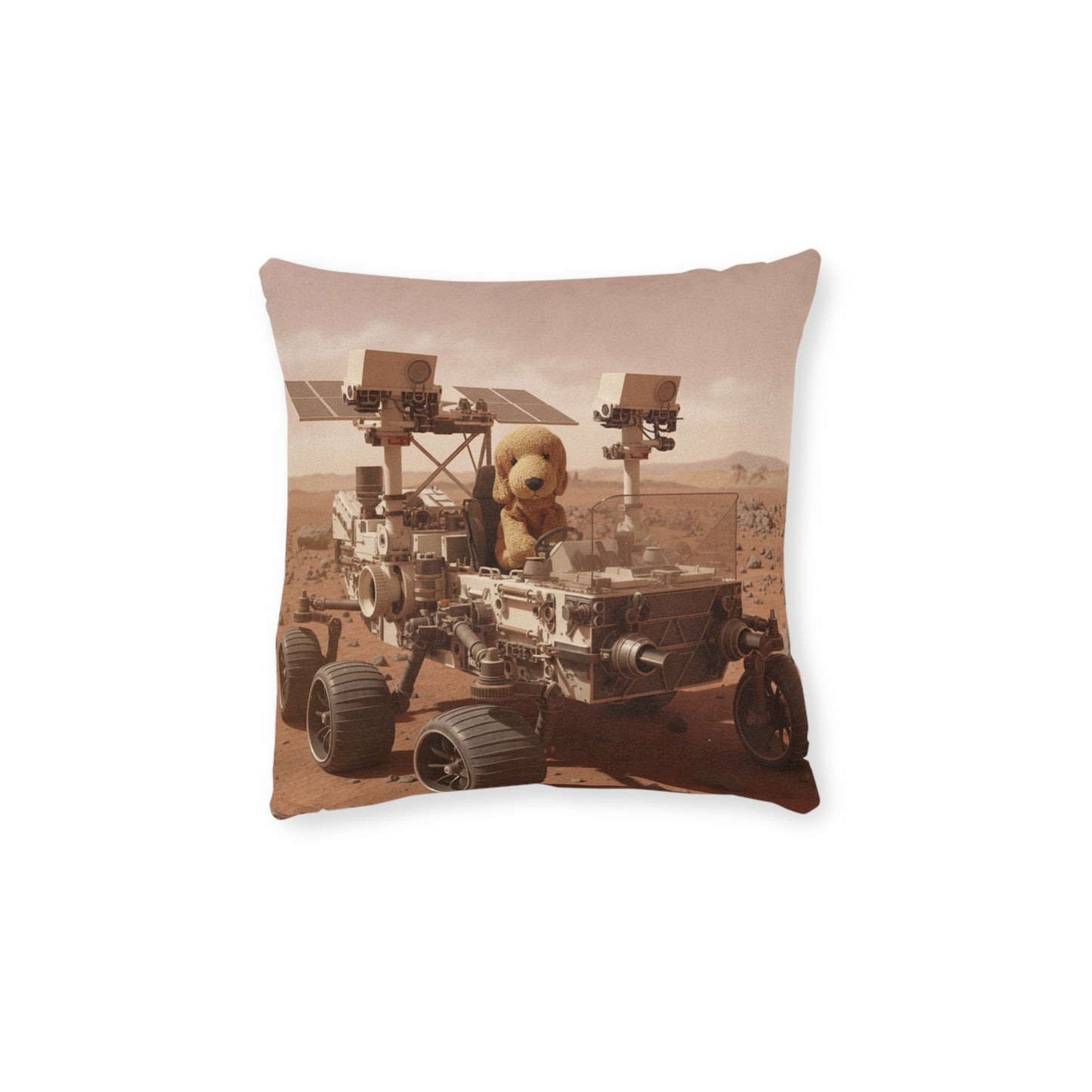 Teddy on Tour Rusty in Space Square Pillow