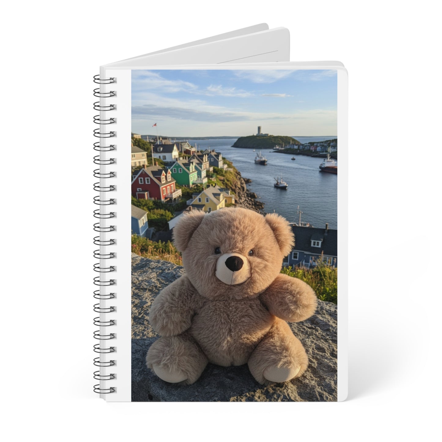 Teddy On tour Fluffy in Newfoundland Softcover Notebook, A5