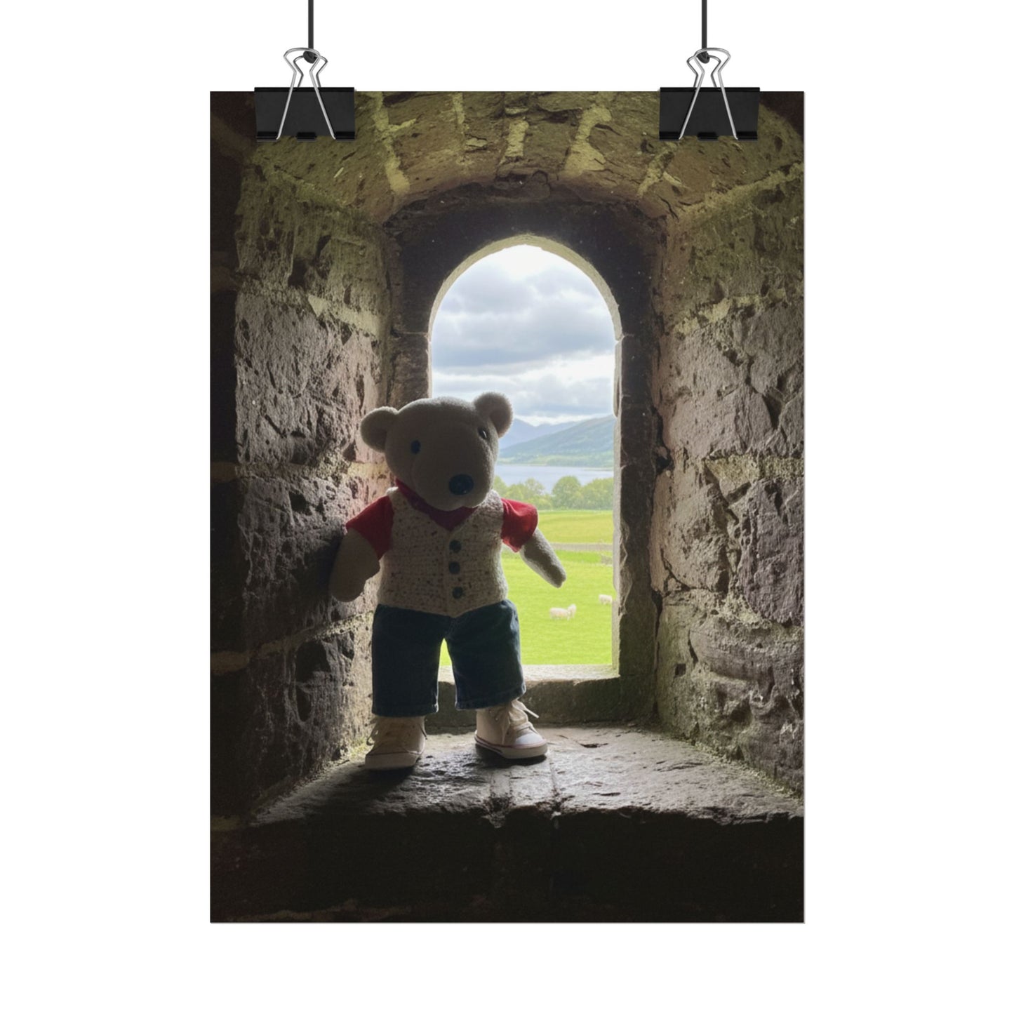 Teddy On Tour Andrew in Scotland Rolled Posters