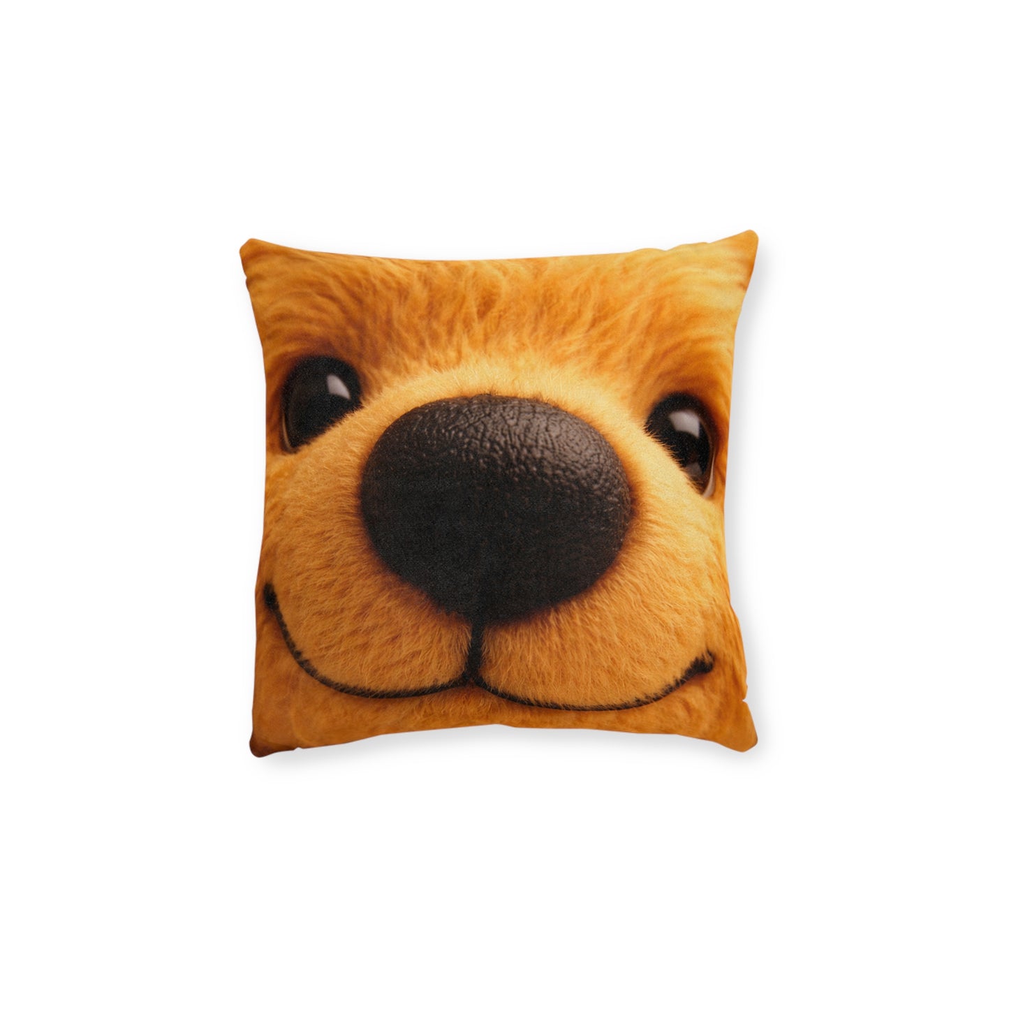 Teddy on Tour Close Up Scruffy Teddy Square Pillow