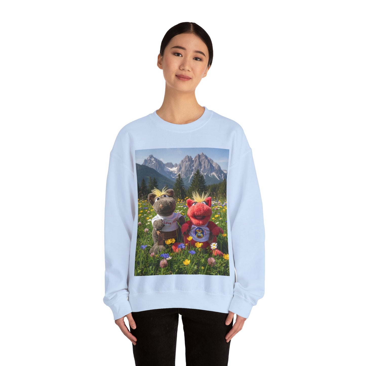 Teddy On Tour – Octey and Elsie in Seefeld-in-Tirol Austria Adult Unisex Heavy Blend™ Crewneck Sweatshirt