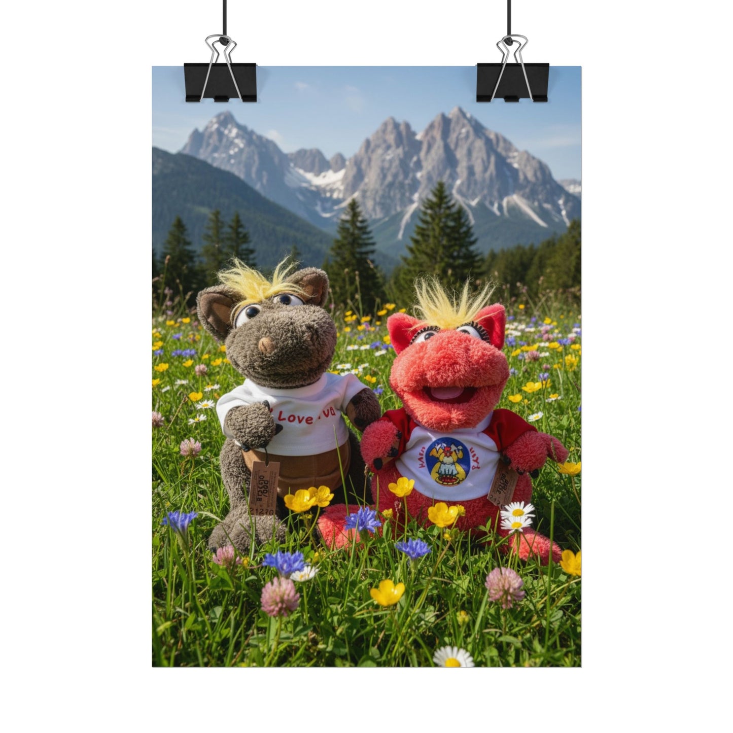 Teddy on Tour Octey and Elsie in Seefeld-in-Tirol Austria Rolled Posters