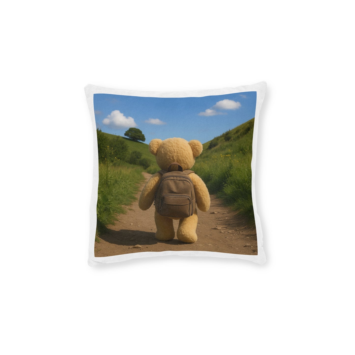 Teddy on Tour Adventure Square Pillow