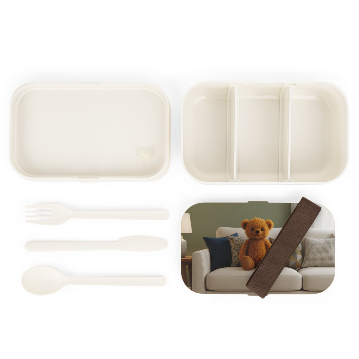Teddy on Tour Teddy on the couch 2 Bento lunchbox ( find a matching water bottle )