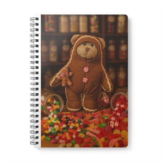 Teddy On tour Ginger Decor Wirebound Softcover Notebook, A5