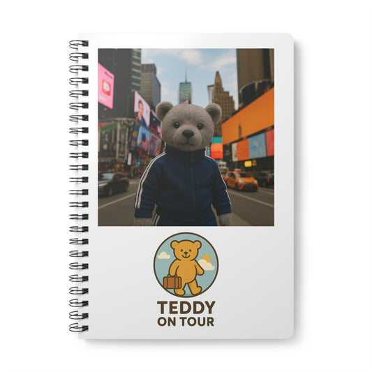 Teddy On tour Hudson New York Wirebound Softcover Notebook, A5