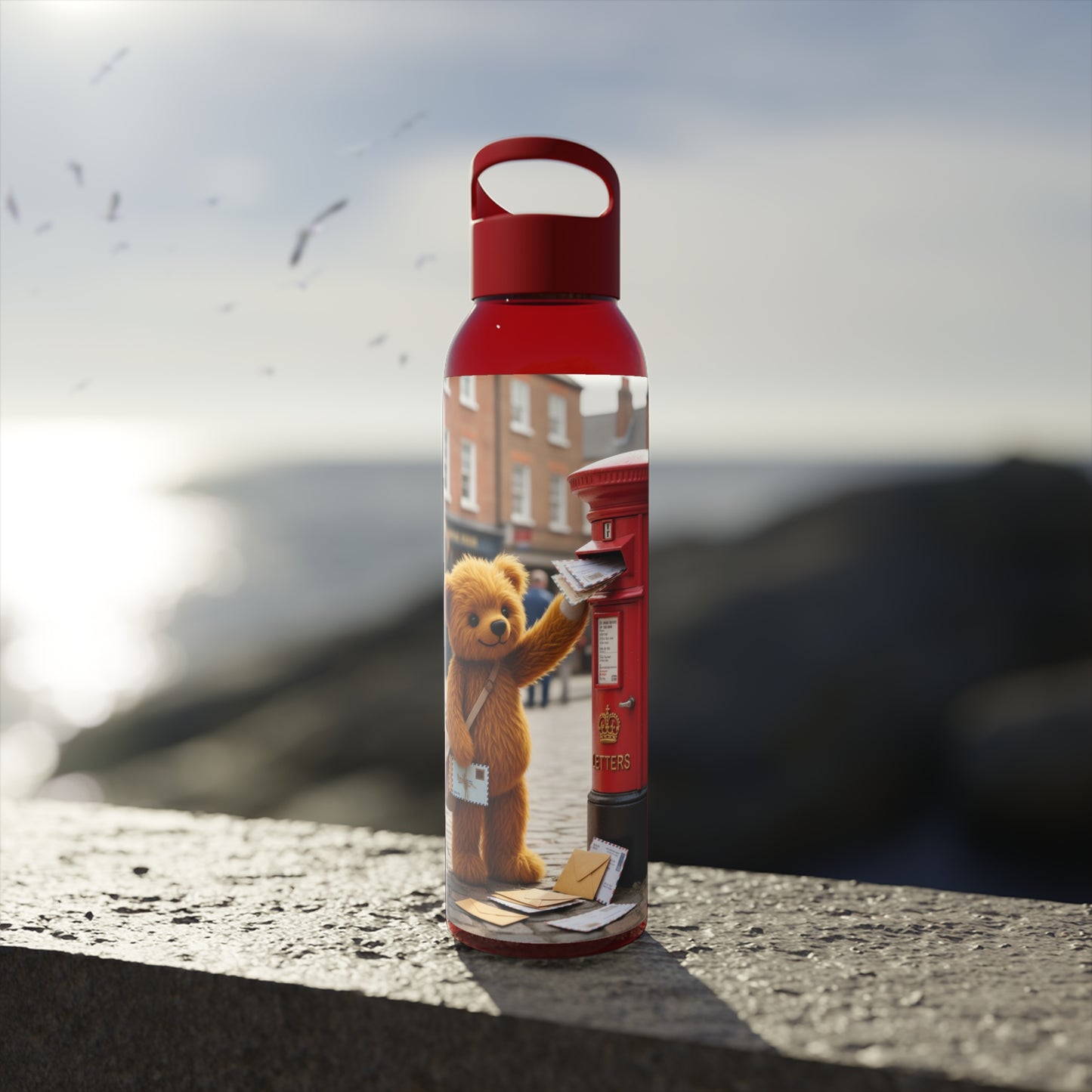 Copy of Teddy on Tour  Sky Water Bottle ( look for a matching lunchbox )