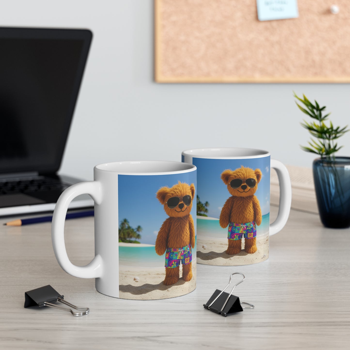 Teddy On Tour Teddy on Beach Ceramic Mug