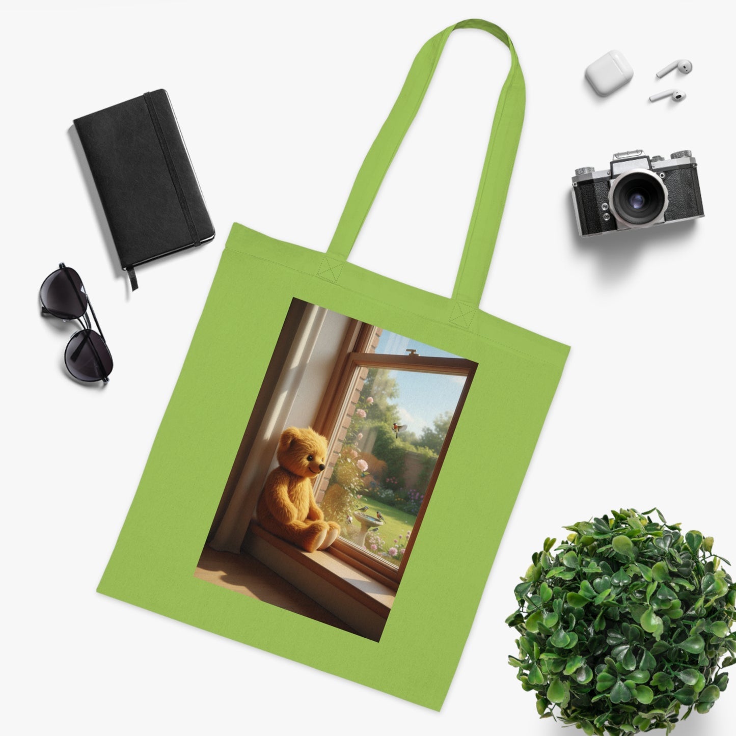 Teddy On Tour Cotton Tote Bag