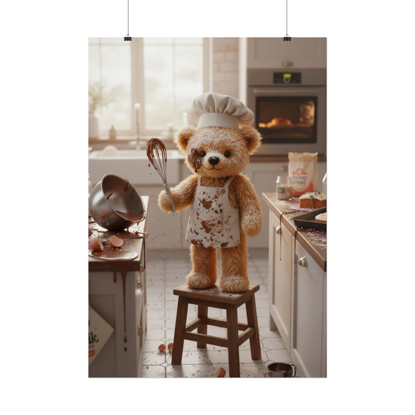 Teddy On Tour Teddy baking poster Rolled Posters