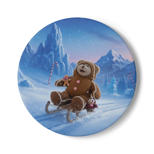 Teddy on Tour Christmas 2025 Ceramic Coaster 8