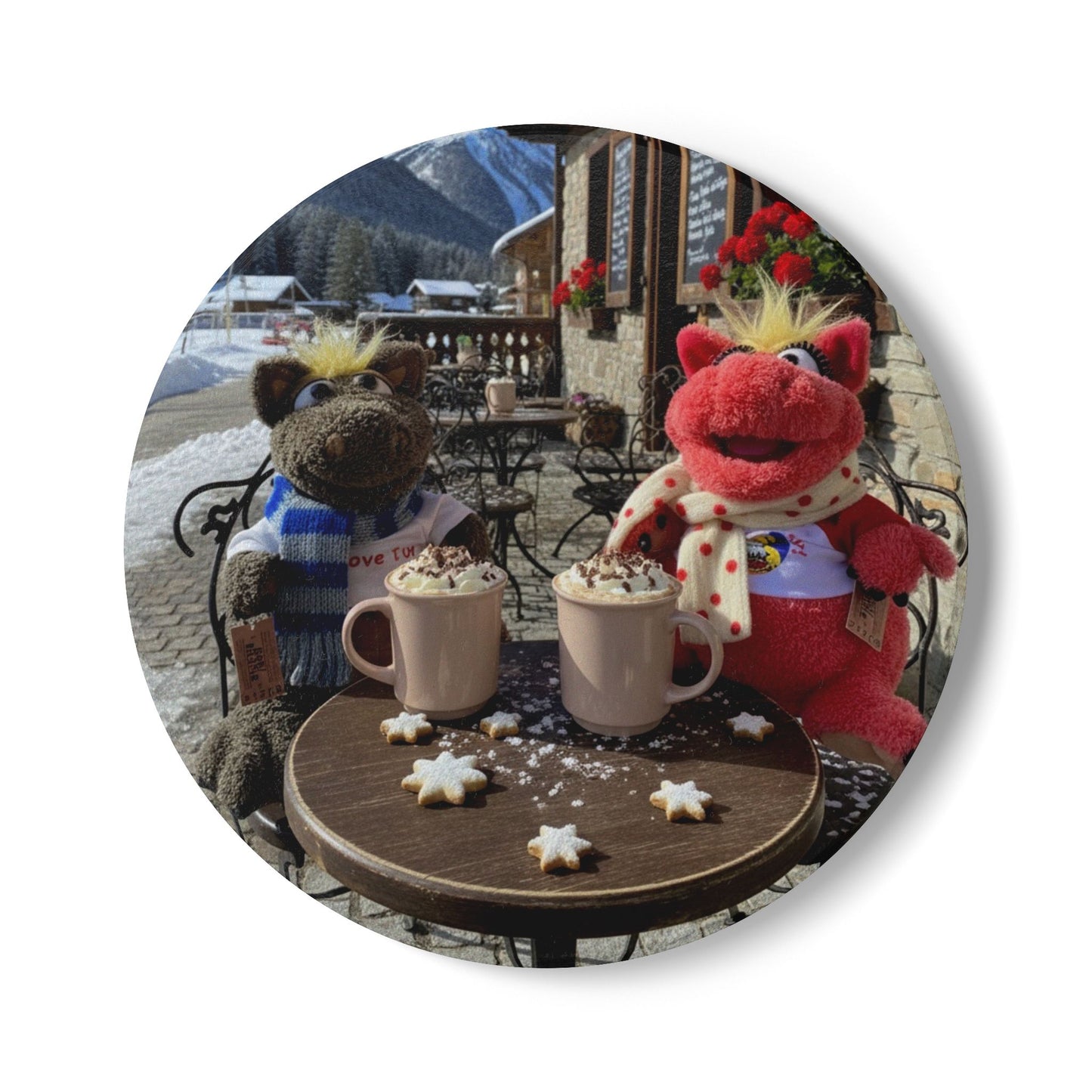 Teddy on Tour Christmas 2025 Ceramic Coaster 9