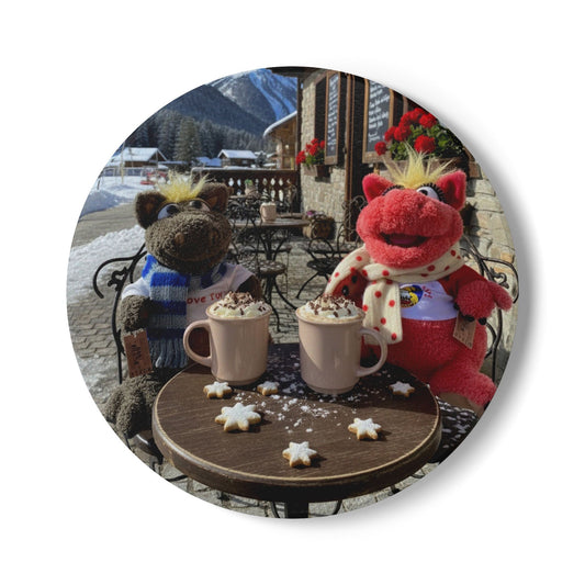 Teddy on Tour Christmas 2025 Ceramic Coaster 9