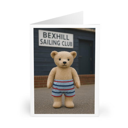 Teddy On Tour – Bexhill Sailing Club Greeting Cards (5 Pack)