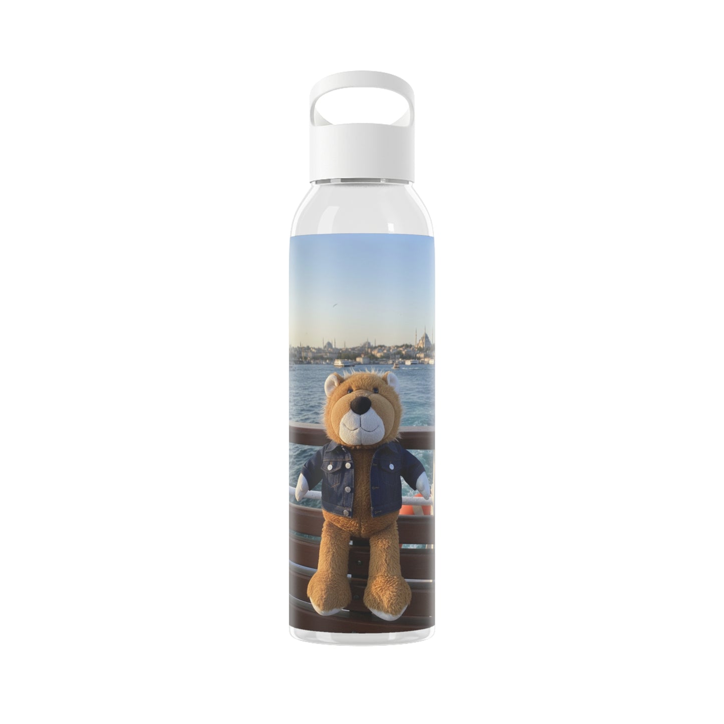 Teddy on Tour Big Billy in Turkiye Sky Water Bottle