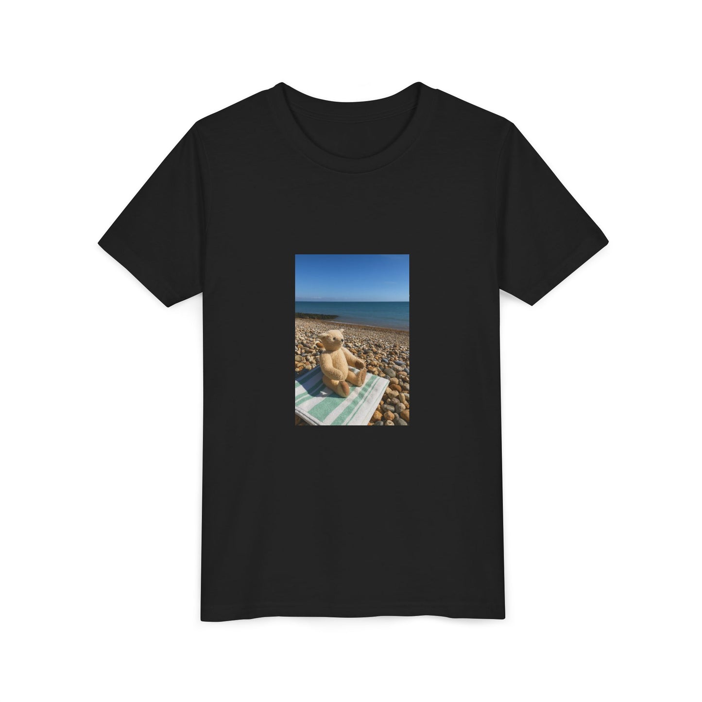 Teddy On Tour – Bexhill Beach Youth Short Sleeve Tee