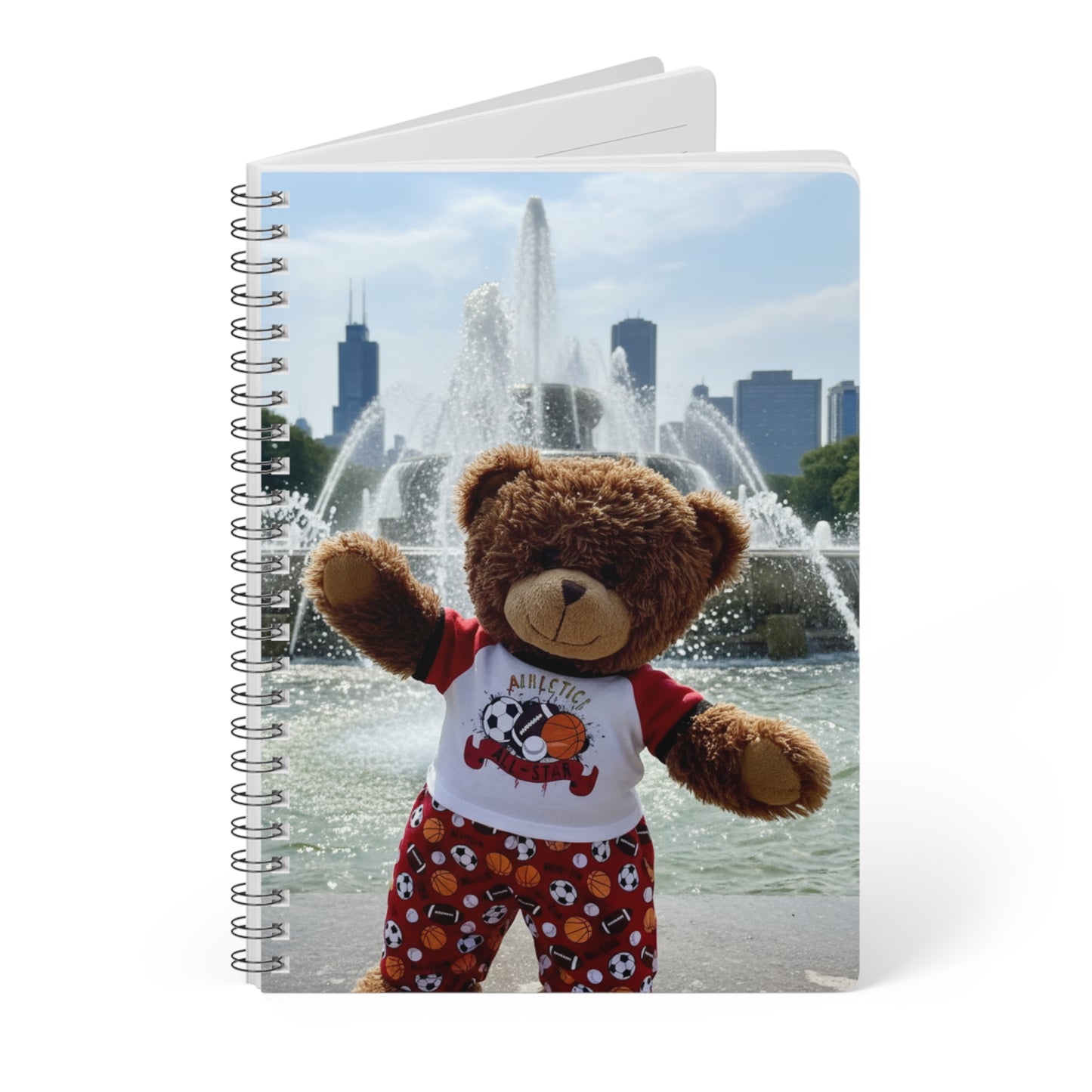 Teddy On tour Jake in Chicago Softcover Notebook, A5