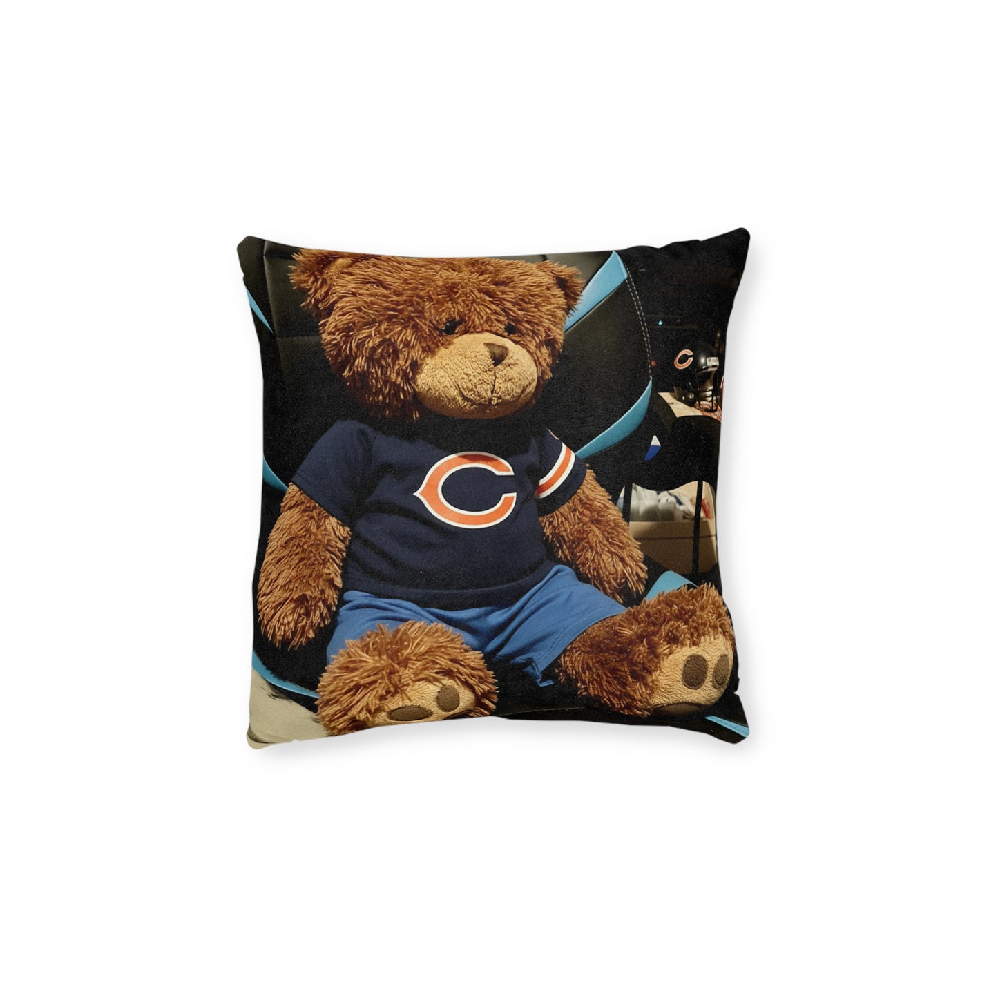 Teddy on Tour Jake in Chicago  Square Pillow