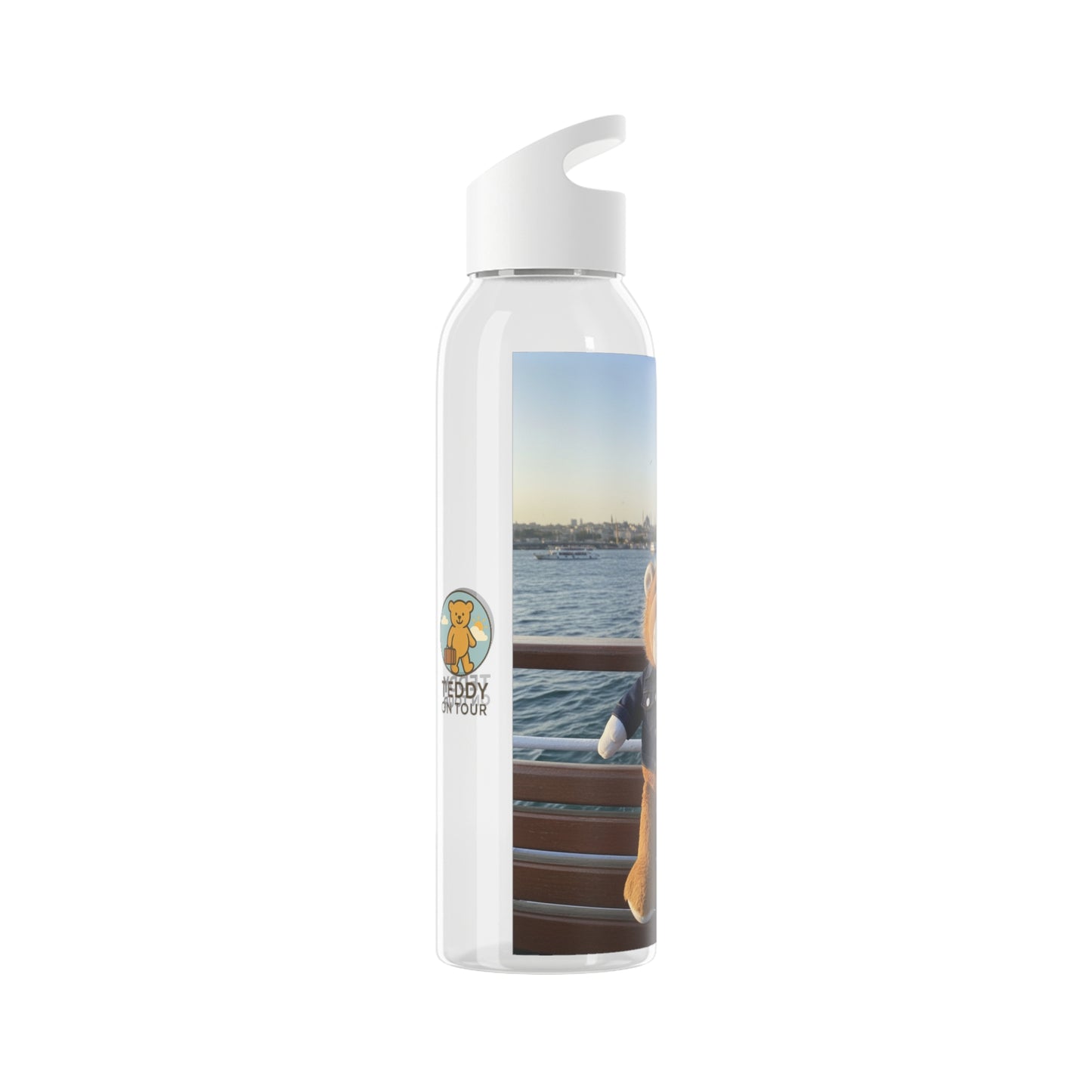Teddy on Tour Big Billy in Turkiye Sky Water Bottle