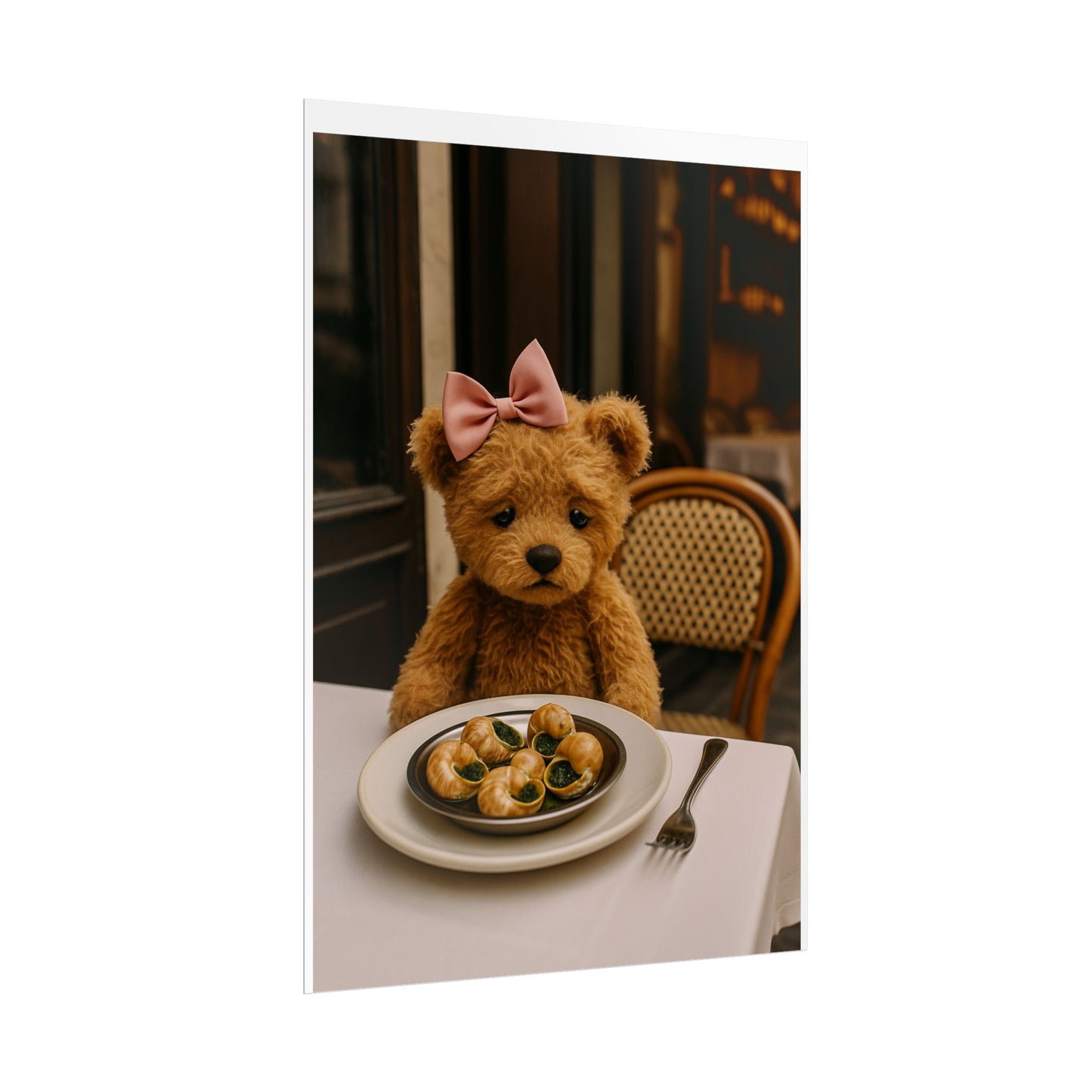 Teddy on Tour Luna in Paris Rolled Posters