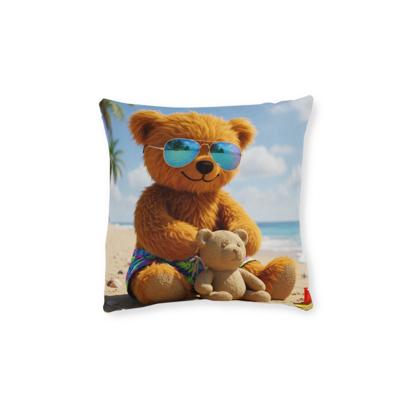 Teddy on Tour Teddy on Holiday Square Cushion