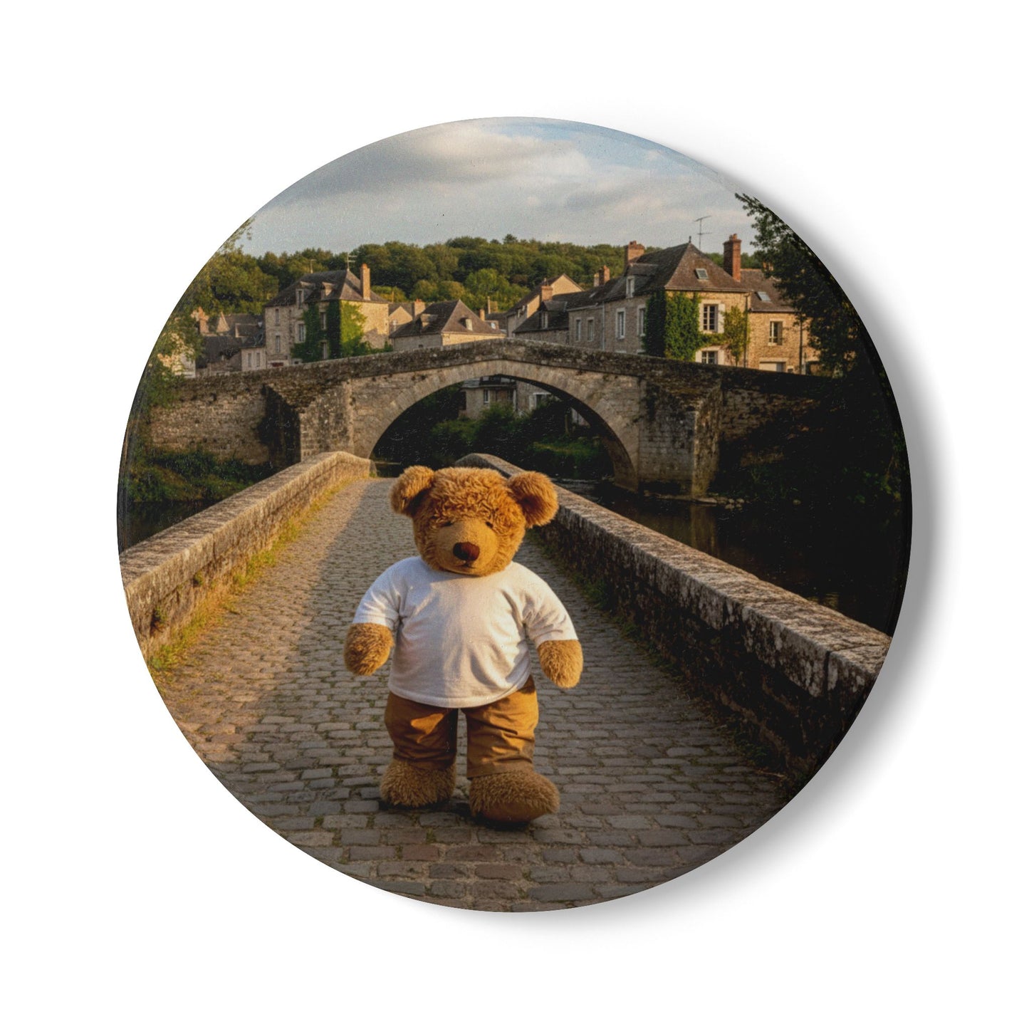 Teddy on Tour Max Ceramic Coaster