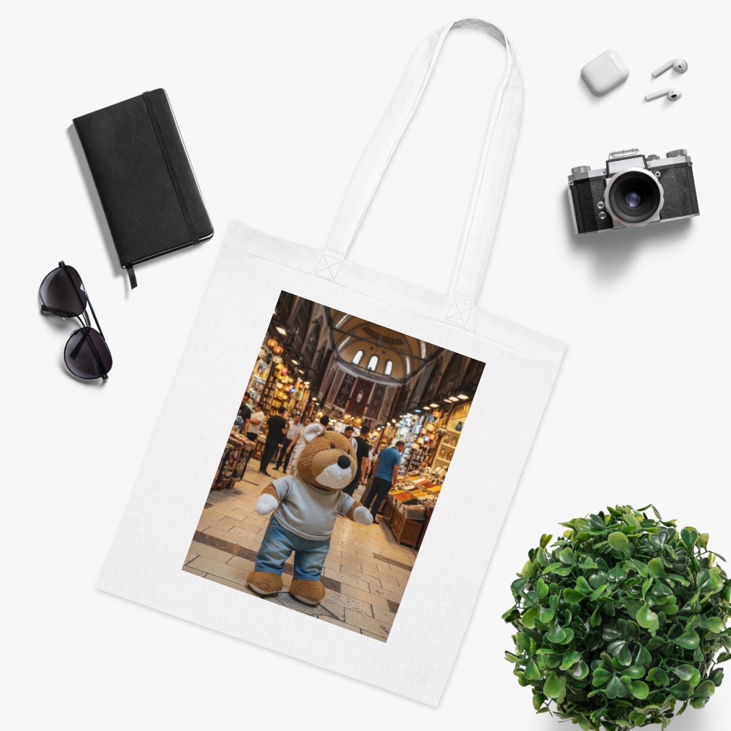 Teddy On Tour – Big Billy in Turkiye Cotton Tote Bag