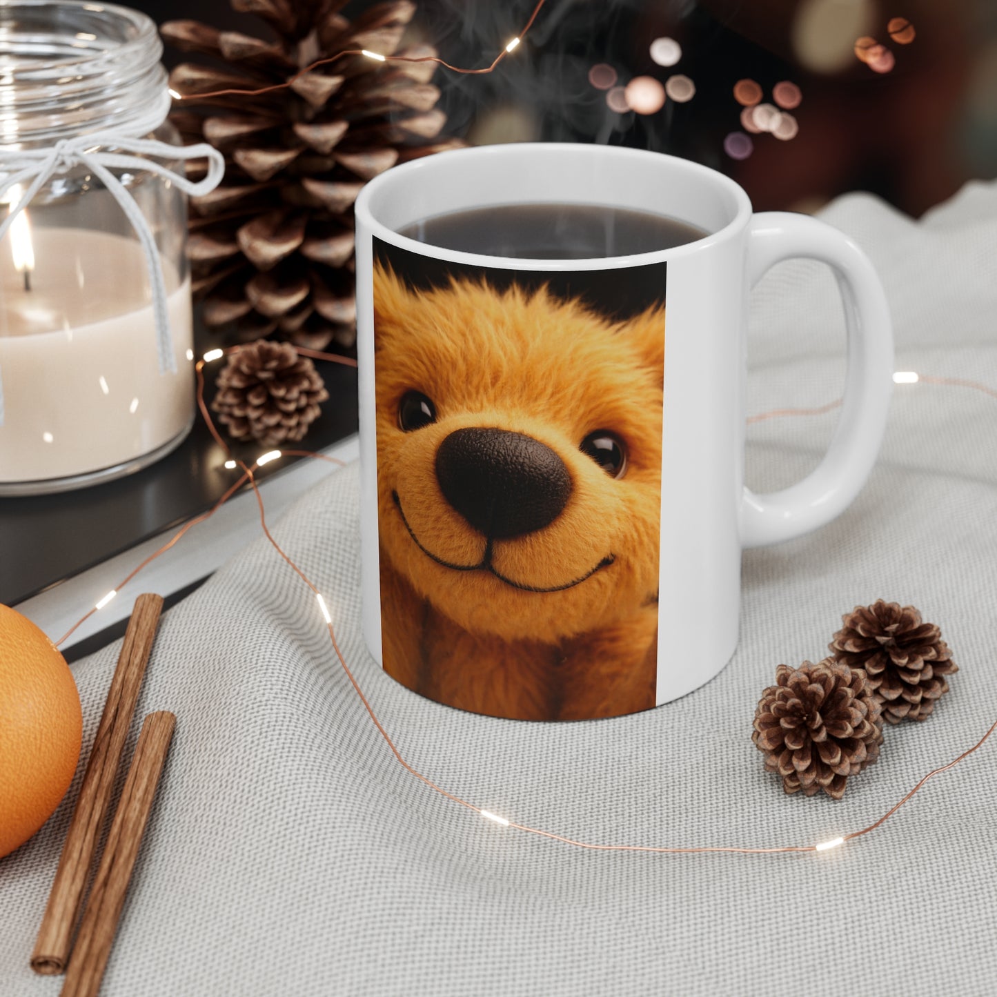 Teddy On Tour Close Up Scruffy Teddy Ceramic Mug