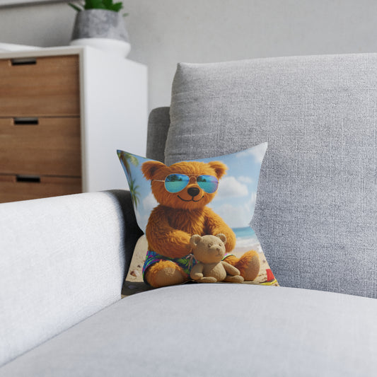 Teddy on Tour Teddy on Holiday Square Cushion