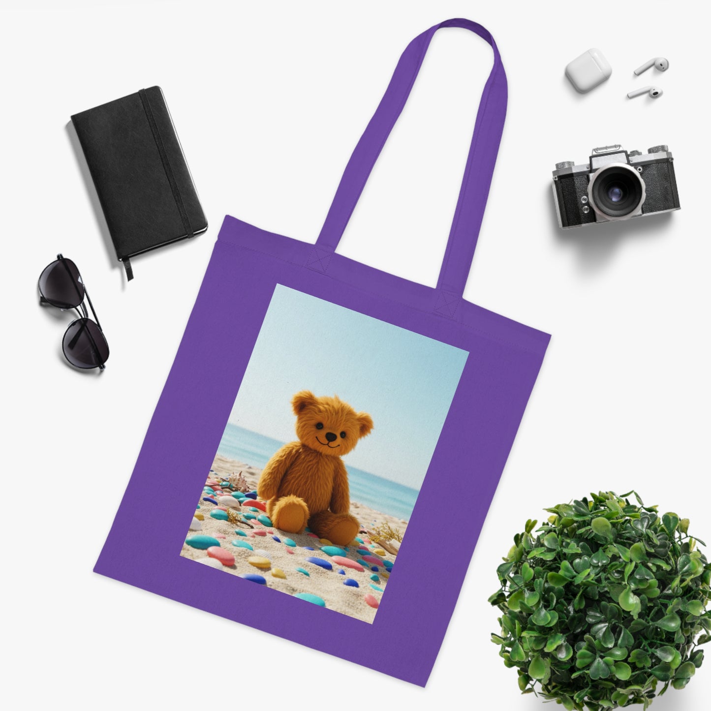 Teddy On Tour Cotton Tote Bag