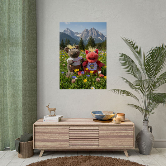 Teddy on Tour Octey and Elsie in Seefeld-in-Tirol Austria Rolled Posters