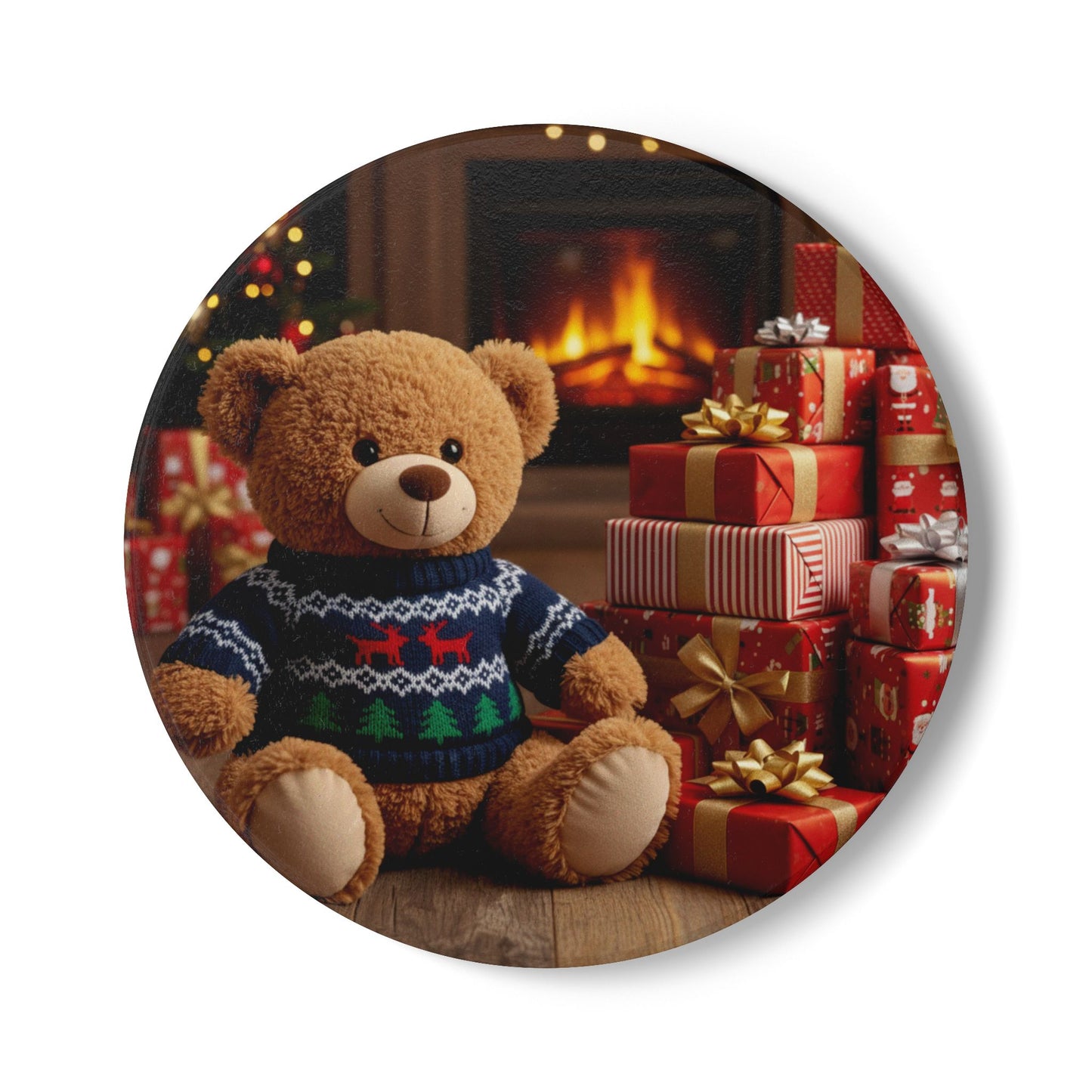Teddy on Tour Christmas 2025 Ceramic Coaster 6