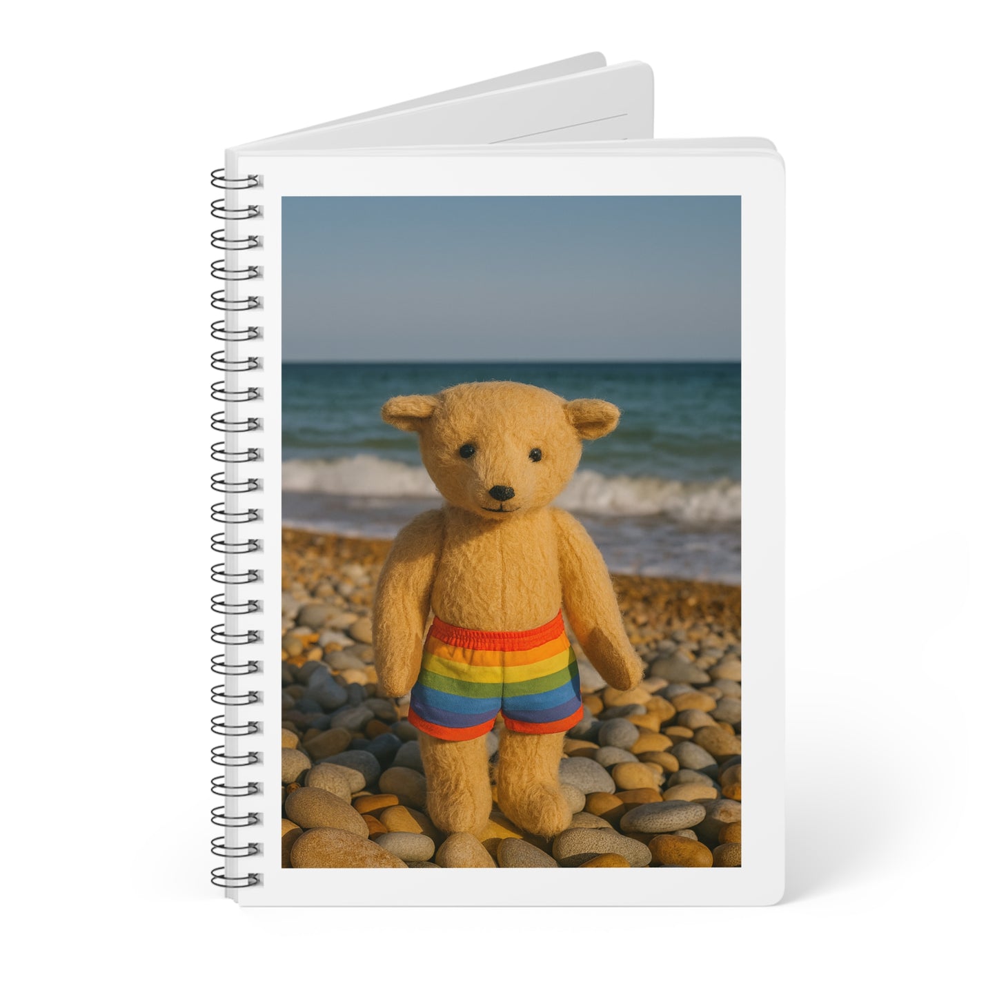 Teddy On tour Bexhill Wire bound Softcover Notebook, A5