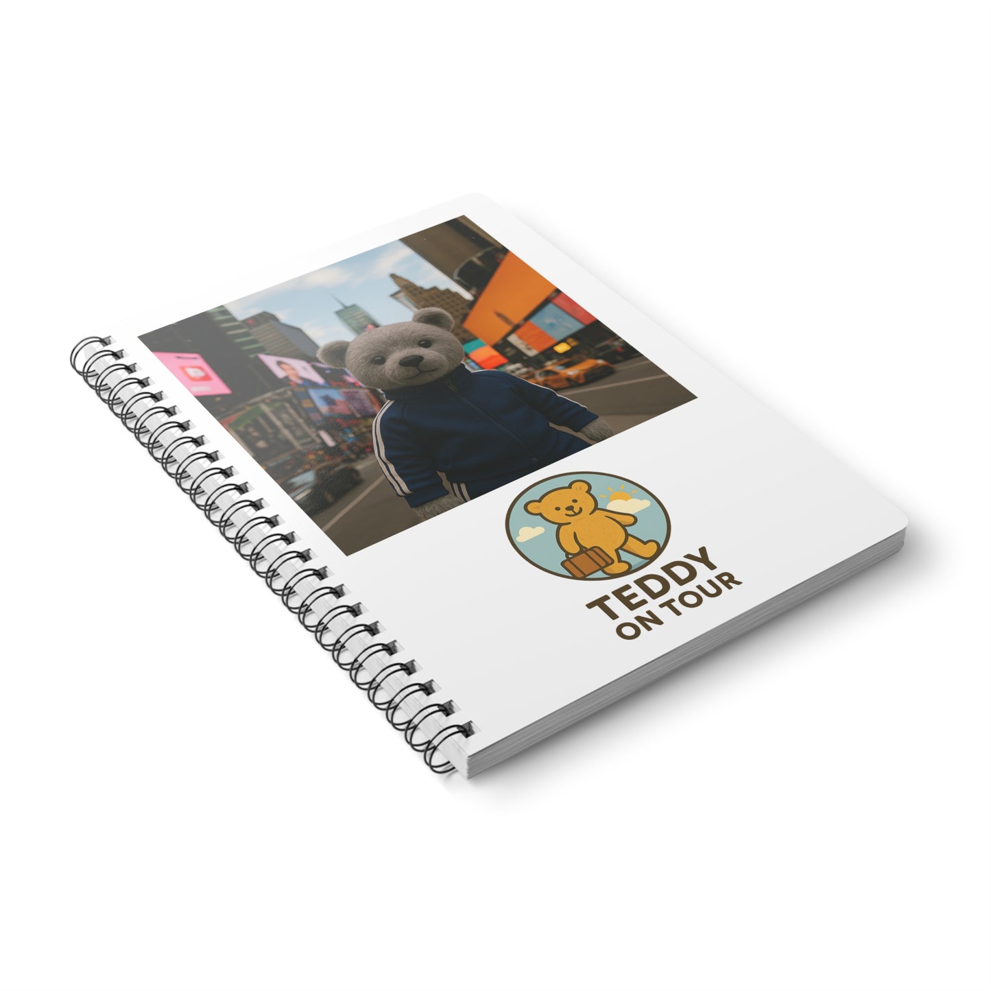 Teddy On tour Hudson New York Wirebound Softcover Notebook, A5