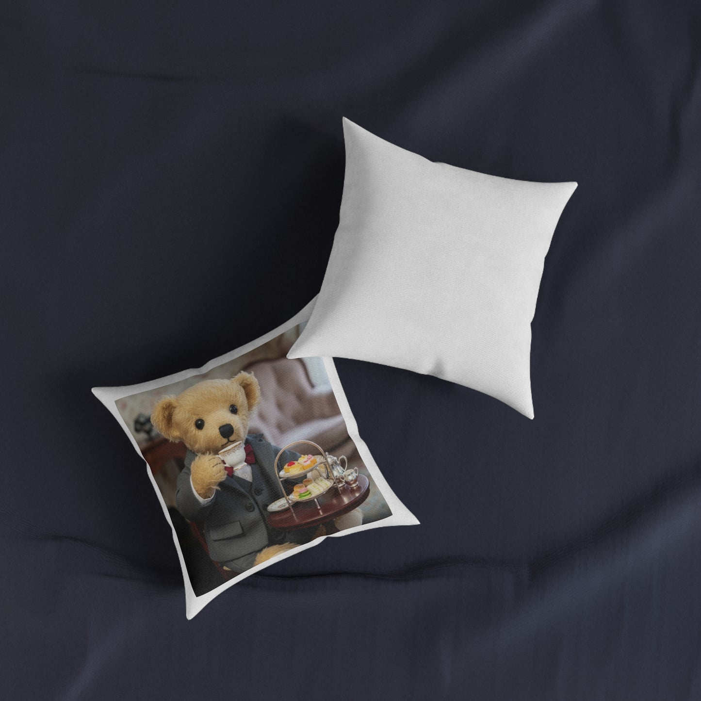 Teddy on Tour Ralphie in London Square Pillow