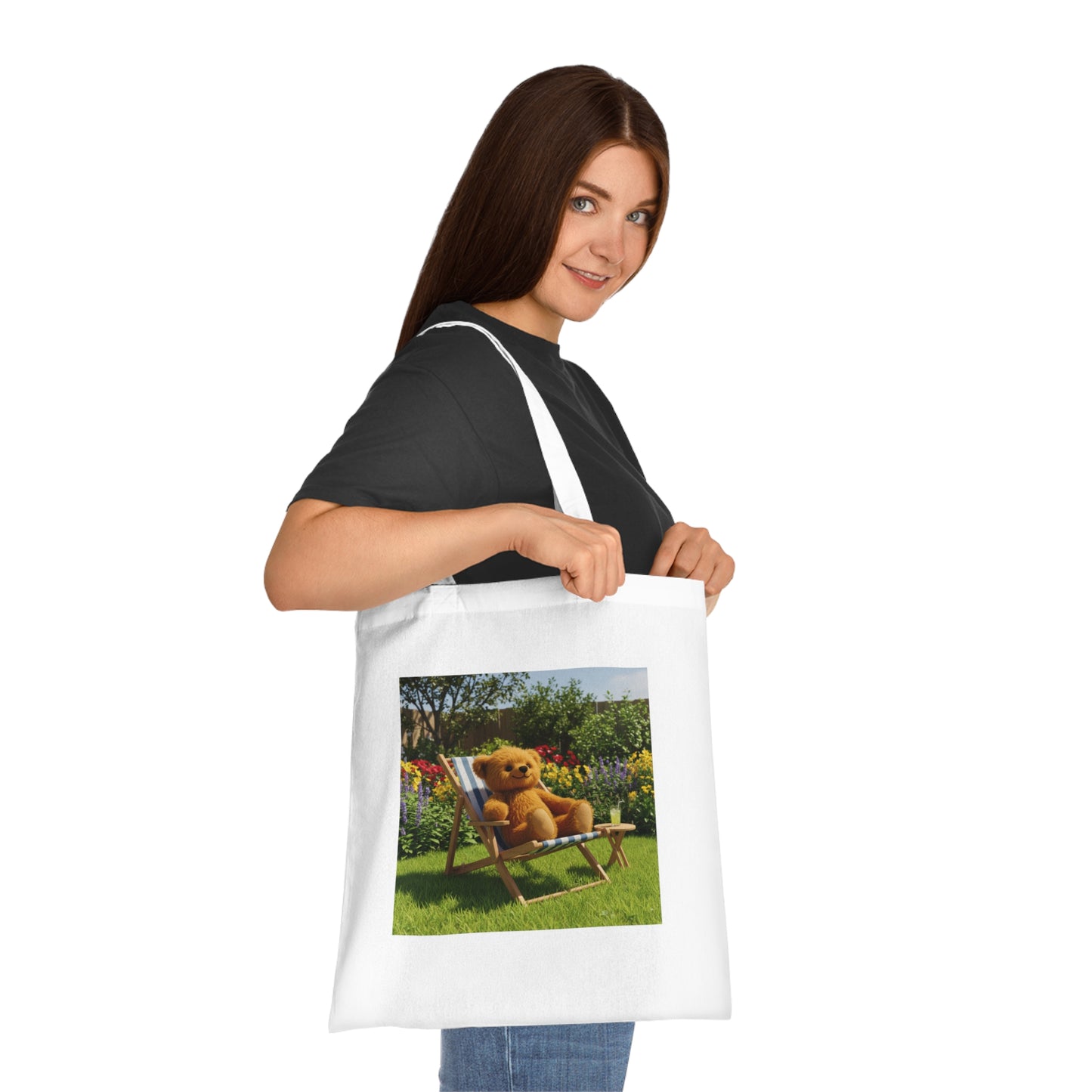 Teddy On Tour Cotton Tote Bag