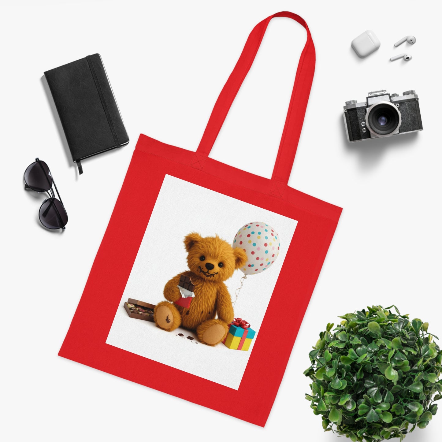 Teddy On Tour Cotton Tote Bag