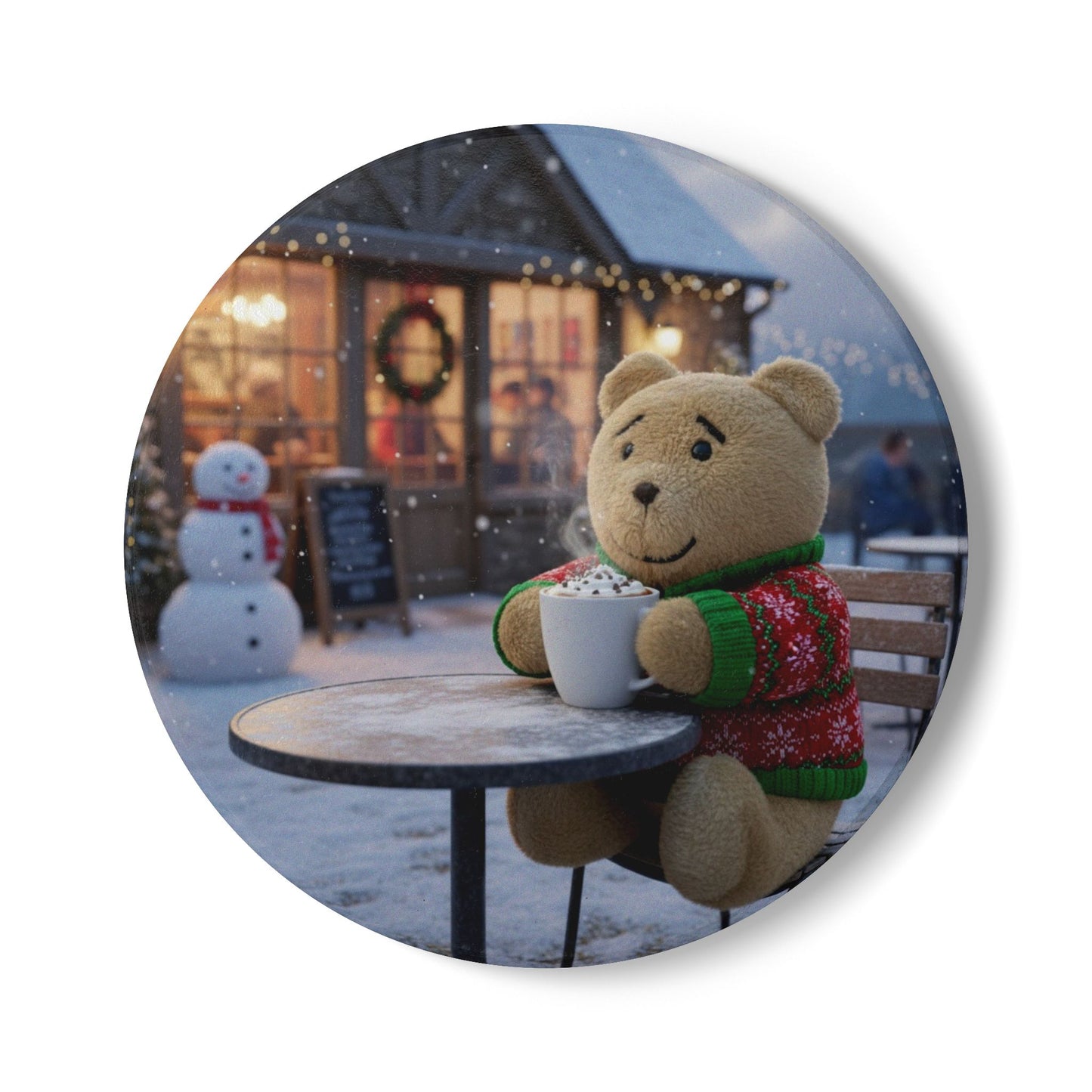Teddy on Tour Christmas 2025 Ceramic Coaster 11