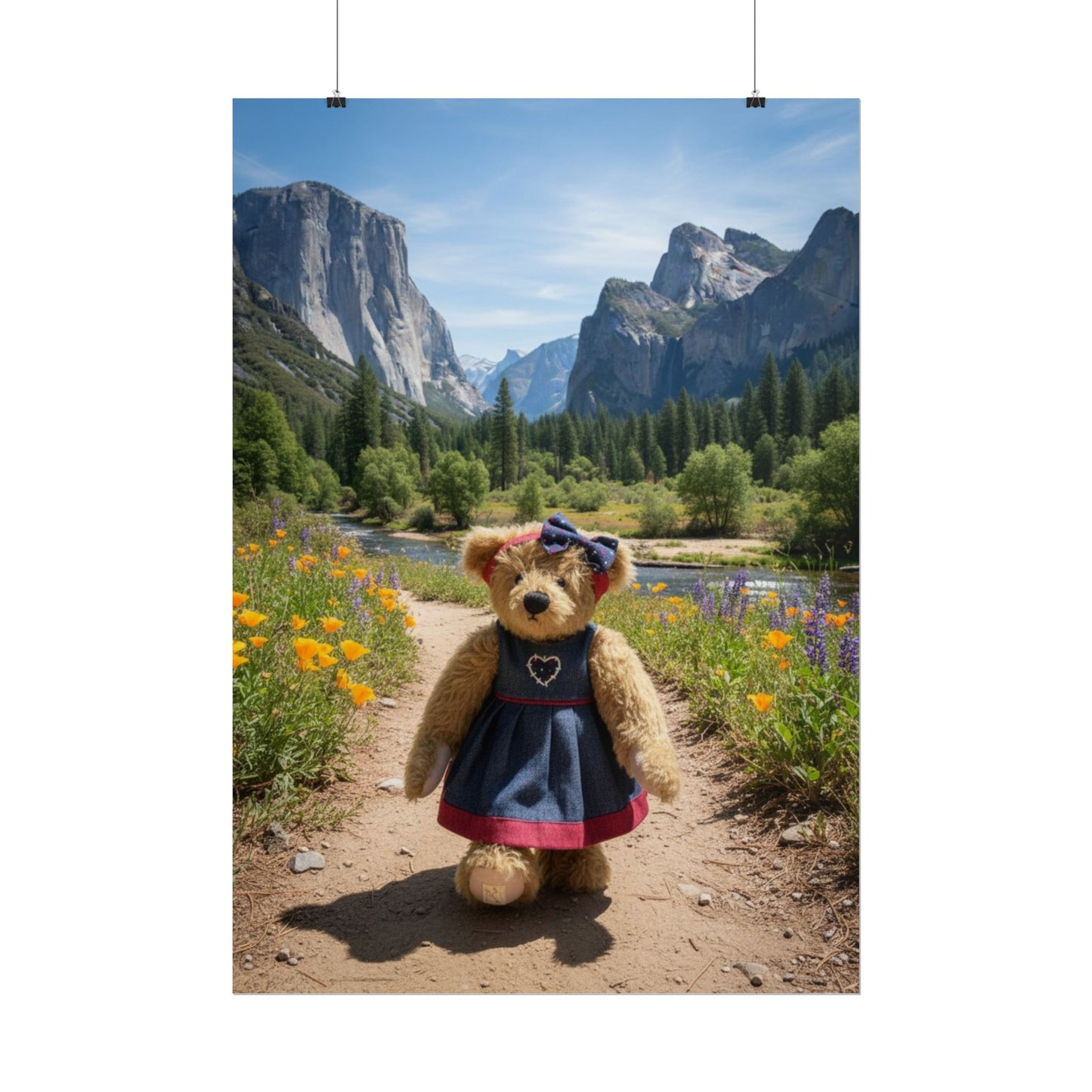 Teddy on Tour Daisy in Yosemite Park Rolled Posters