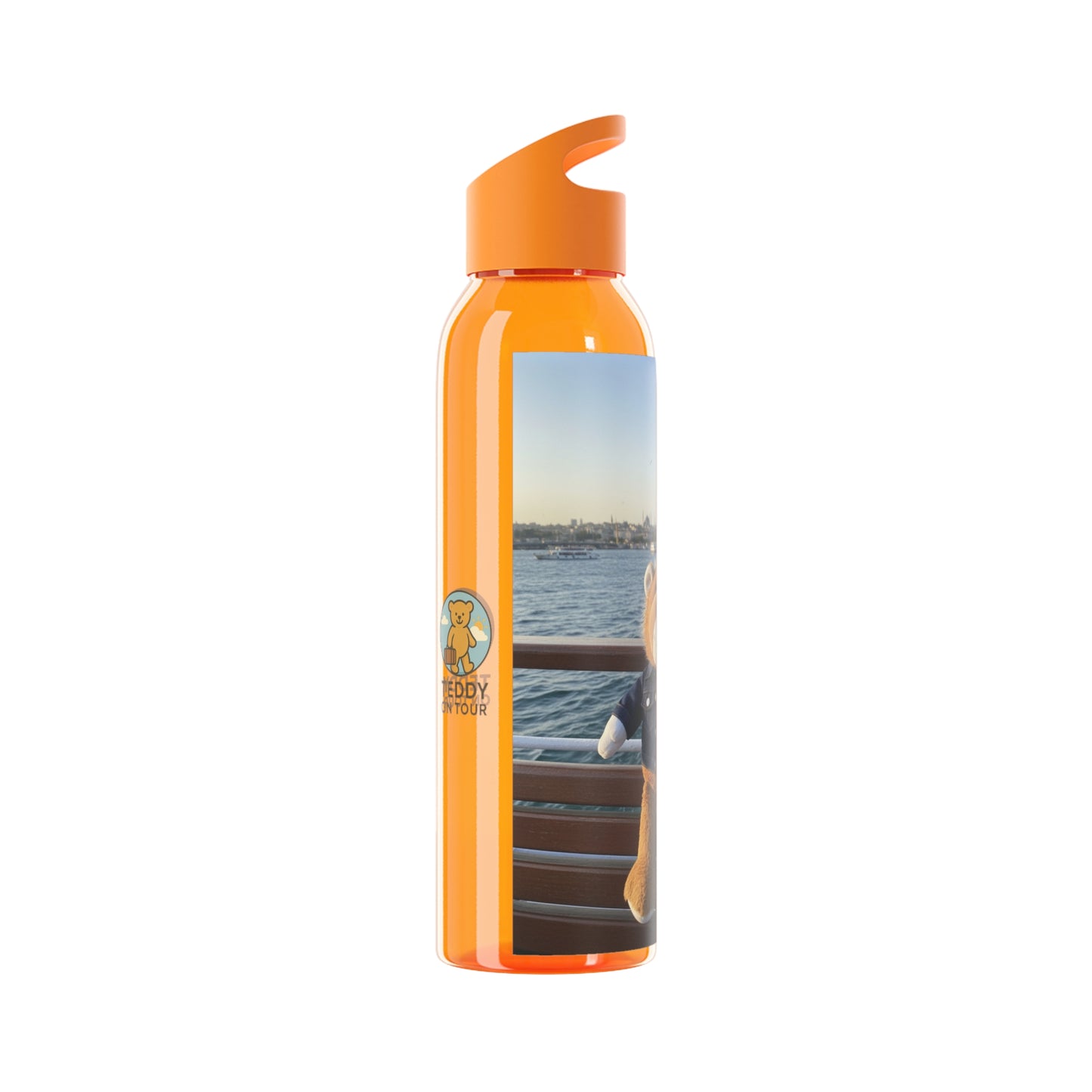 Teddy on Tour Big Billy in Turkiye Sky Water Bottle