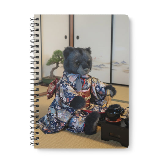 Teddy On tour Adventurer in Japan Wirebound Softcover Notebook, A5