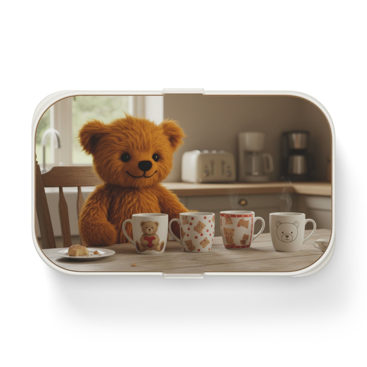 Teddy on Tour Teddy and mugs Bento lunchbox ( find a matching water bottle )