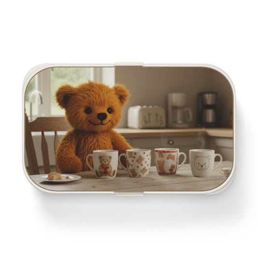 Teddy on Tour Teddy and mugs Bento lunchbox ( find a matching water bottle )