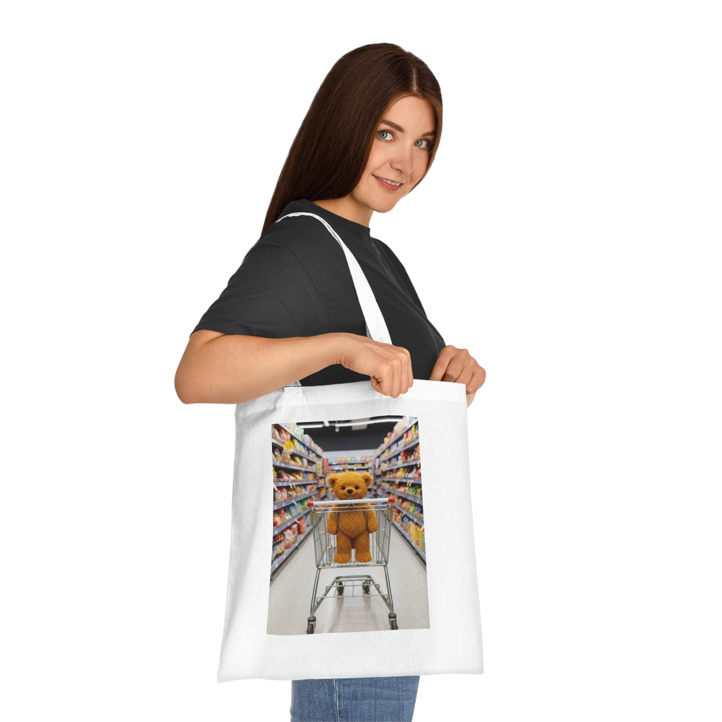Teddy On Tour Cotton Tote Bag